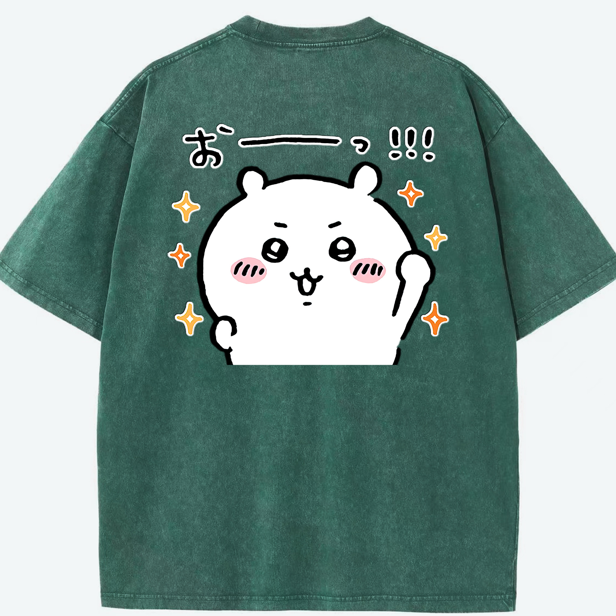 （画像用） ちいかわ ちいかわ Chii-kawa chiikawa 綿100% ヴィンテージ風 半袖Tシャツ（背面プリント）